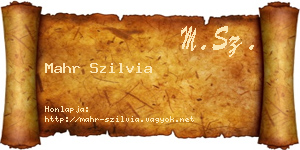 Mahr Szilvia névjegykártya