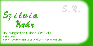 szilvia mahr business card